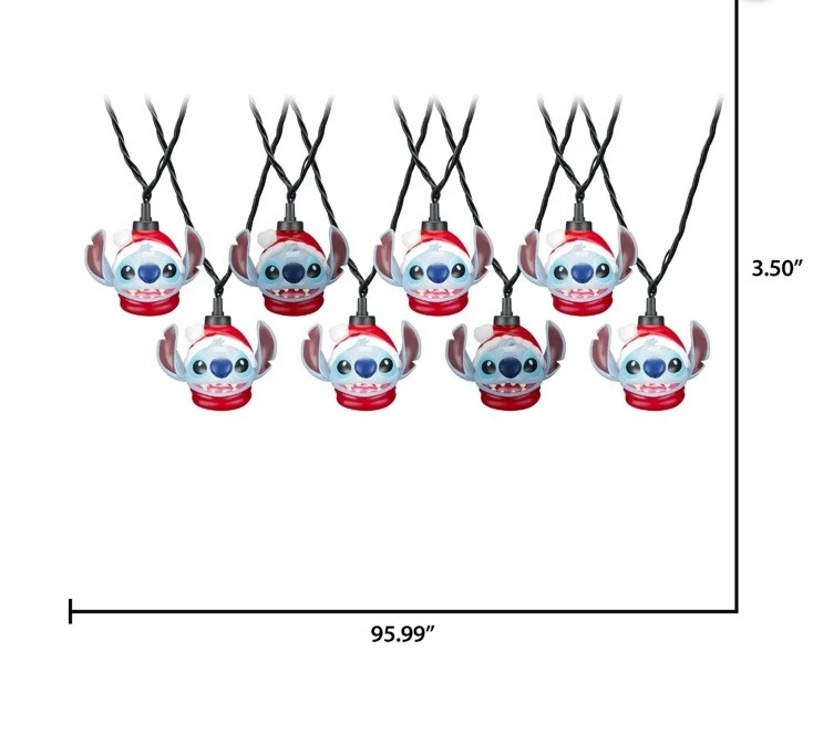 Disney Stitch Blinking LED Light String, 8.5’ Long W/8 Stitch Heads, New - Image 4 of 4