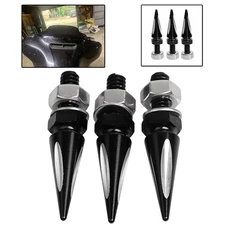 CNC Aluminum Black Cut Spike Windshield Bolts Kit For Harley Electra Glide FLHT