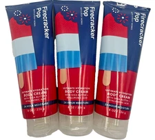 Bath & Body Works LOT of 3 Bottles Firecracker Pop Shea Body Cream Lotion 8 oz