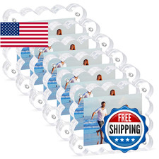 Novacrylion 6Pack Magnetic Acrylic Picture Frames 2 3 Inch - Scalloped Glass Fra