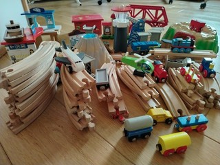 bundle wooden toy train set brio pintoy