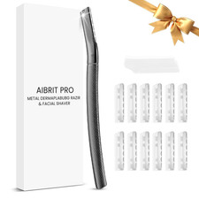 Dermaplaning Tool for Face, Dermaplane Razor for Peach Fuzz with Metal Grip, Pro