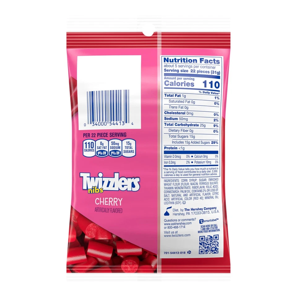 Twizzlers Nibs Cherry Candy Bags, 6 Oz (12 Count) - Image 3 of 4