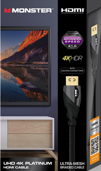 Monster UHD 4K Platinum HDR HDMI Cable (6 Feet) Black - MHV1-1002-US