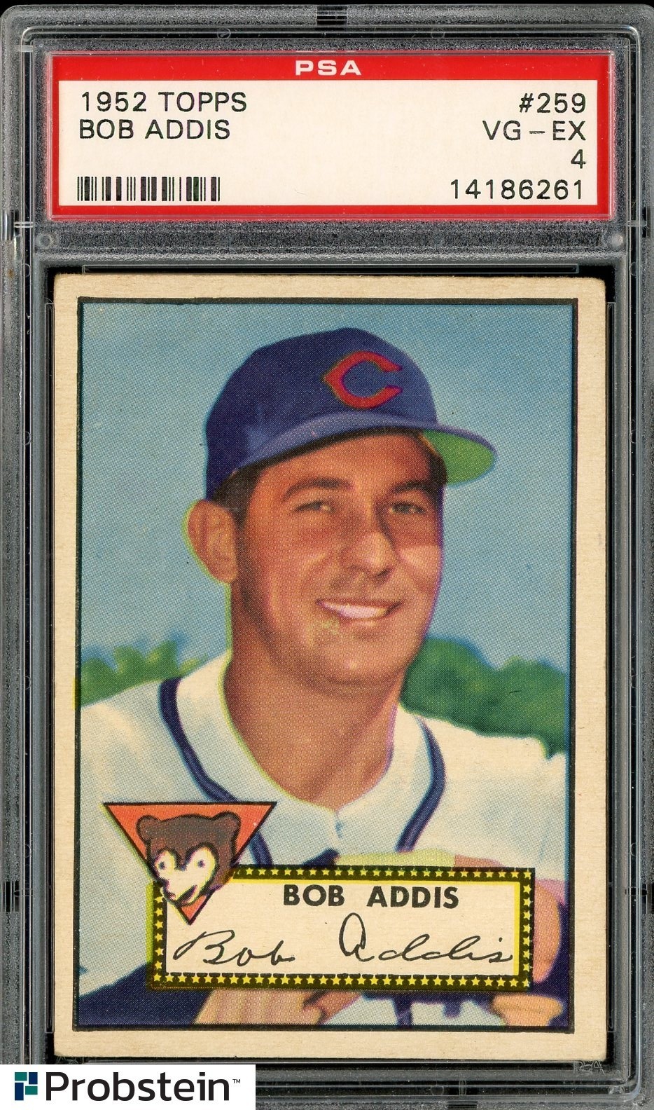 1952 Topps #259 Bob Addis Chicago Bears PSA 4 VG-EX