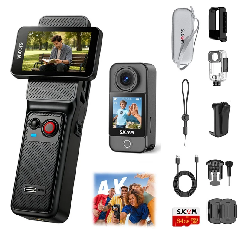 SJCAM C400 4K vlogging camera with 64GB card