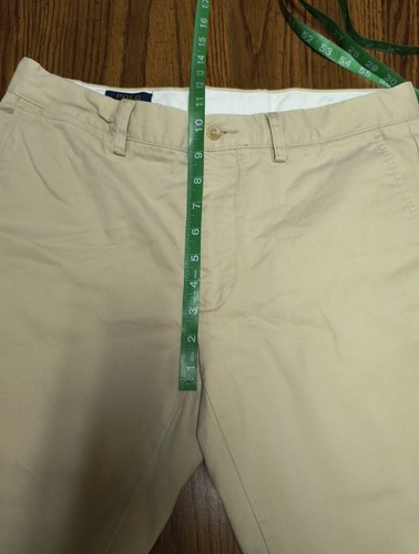 Pantalones Polo Ralph Lauren Para Hombre 33x32 (33x31) Calce Ajustado Chino Frente Plano Kakhi/Tostado - Imagen 8 de 11