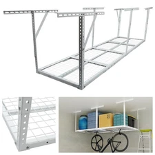 4x8FT Adjustable Ceiling Overhead Garage Storage Rack 600lbs Wall Tool Rack