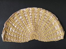 Vintage Handmade Tea Cosy, Gold Crochet And Ivory Ribbons. Great condition