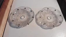 Pair of VTG 3 1/4" Clear Crystal Bobeche Chandelier Dish Candelabra Wax Catcher