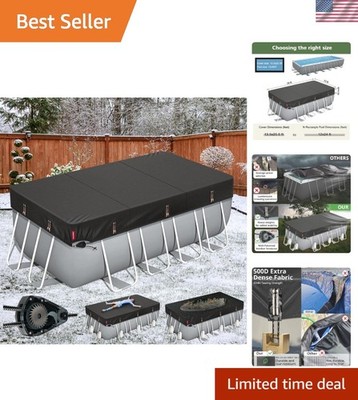 Winter Rectangular Pool Cover for 12x24 Ft Bestway/Intex/Coleman Frame Rectan...