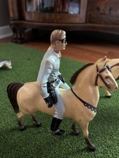 Vintage Lone Ranger and Tonto Action Figures w/ Horses Silver and Scout