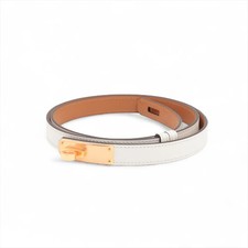 Herm s Kelly18 W engraving: 2024 Belt Veau Epsom White x rose gold