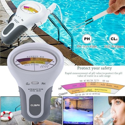 Pool Wasser Analysegerät, PC102B LCD Multifunktionsgerät CL2 Chlor & PH Tester