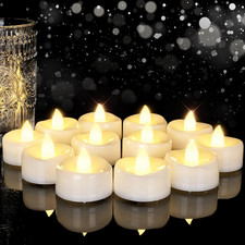 12/24/50/100/150Pack Tea Lights Candles Battery Operated,White Shell