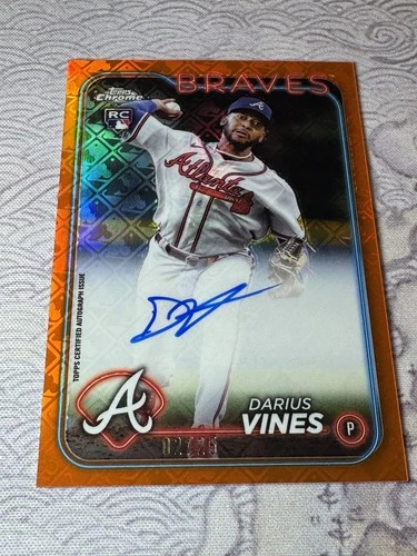 2024 Topps Chrome Logofractor Chrome Autograph Darius Vines Orange /25
