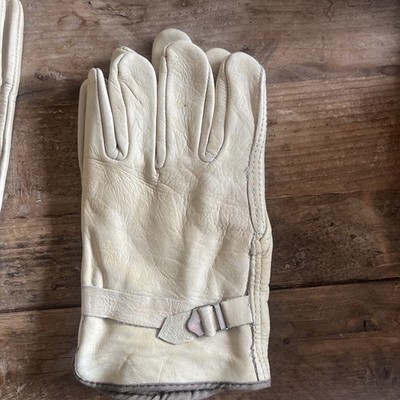 16 Pair Global Glove Cow Grain Leather Durable Pull Strap Work Driving Gloves LG