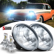 For Ford Fairlane 1955 1956 1957 2pc 50w 7inch Round Led Headlights Hilo Bulbs For Ford Fairlane 1955 1956 1957 2pc 50w 7inch Round Led Headlights Hilo Bulbs