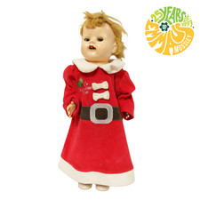 Vintage 21” Walking Doll Injured Back of Head C 1950s Blue Eyes Made In England