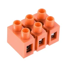 Terminal Block 600V 36A Dual Row 3 Positions Screw Electric Barrier Strip 3 Pcs