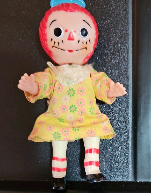 1972 Japanese Raggedy Ann W/original Yellow Floral Dress Raggedy Ann