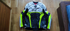 Alpinestars Celer Leather Motorcycle Jacket Black White Fluo size XL EU56 UK46
