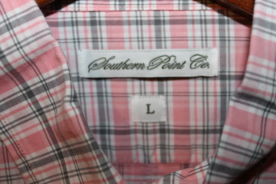 Camisa a Cuadros Southern Point Co Para Hombres Grande Con Botones Manga Larga Logotipo de Perro Informal Foto 3 de 4