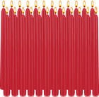 Red Taper Candles 24 Pack - 10 Inch Unscented Dinner Candles for Christmas, Than