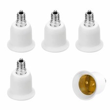 5 Pack E12 to E26/E27 Light Bulb Base Adapter Chandelier Light Socket Adapter