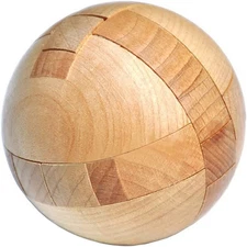 Wooden Puzzle Magic Ball Brain Teaser Sphere Toy Logic Game for Adults Kids