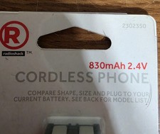 Radioshack 830mAh 2.4V Ni-MH Cordless Phone Battery 2302350