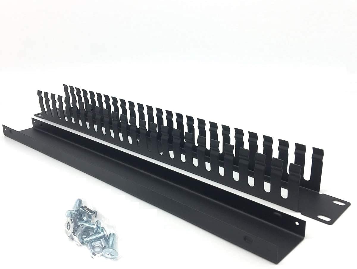2 Pack 1U 19 Inch Cable Manager Horizontal Rack Mount 24 Slot Metal Finger Du thumbnail 8