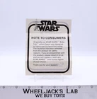 Star Wars Note To Consumers Boba Fett Accessory Change ORIGINAL 1979 Kenner