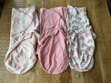 Swaddle Me Baby Girl Swaddle Set Pink Rainbows Dots 100 Cotton 0-3 Months