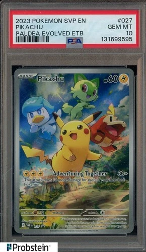 2023 Pokemon SVP EN Paldea Evolved ETB #027 Pikachu PSA 10 GEM MINT
