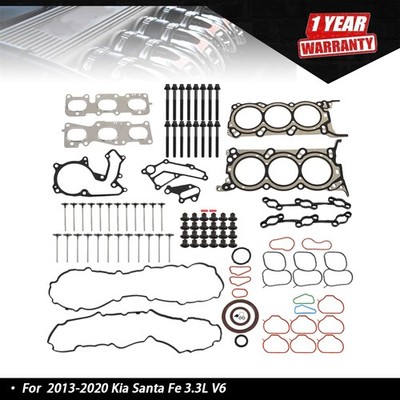 W/ Bolts&Intake Exhaust Valves Fit For Kia Sorento 2011-2020 V6 Head Gasket Set