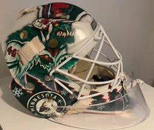 Devan Dubnyk Wild Game Used Goalie Mask -Amazing Paint- Photo Matched🔥🔥