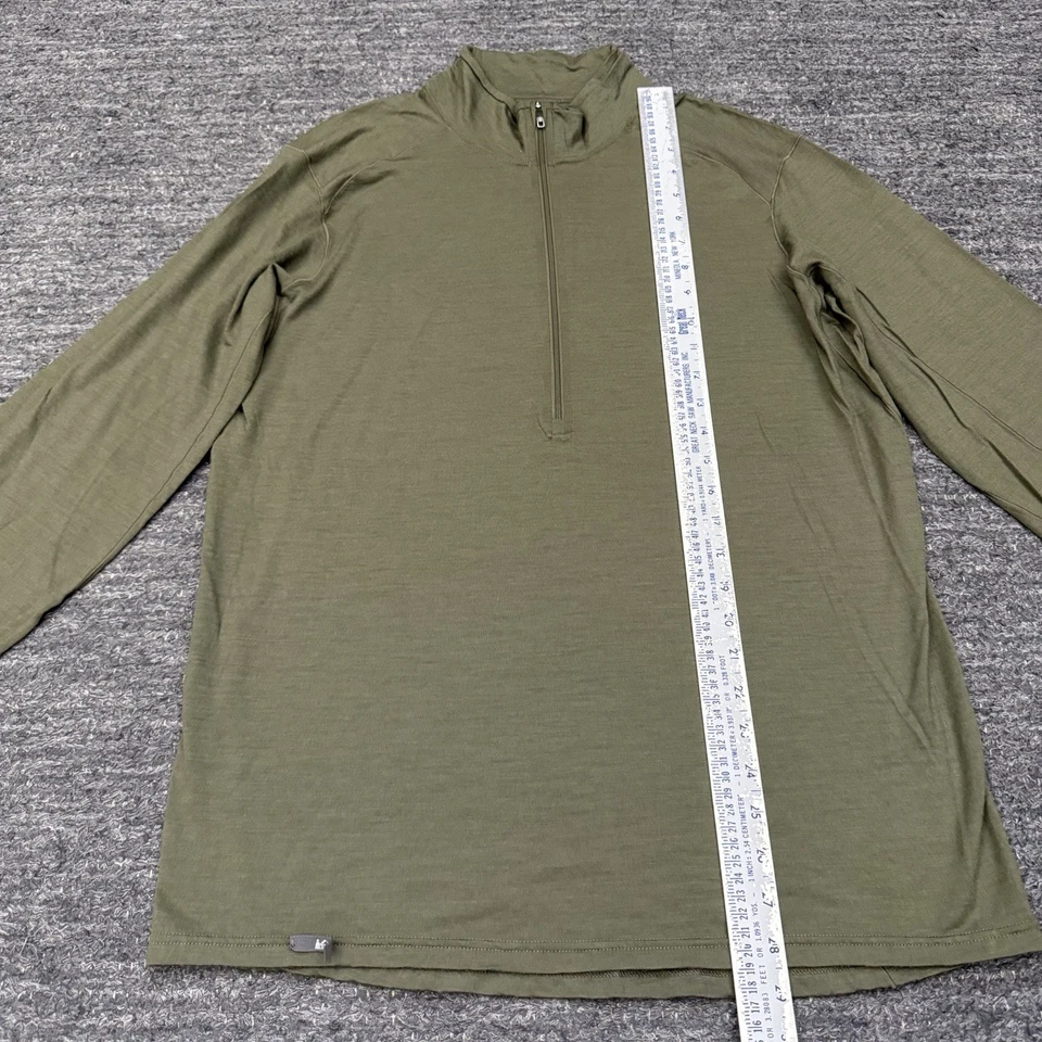 REI Co-op Pullover Mens Large Green 1/4 Zip Wool Zip Base layer Long Sleeve Hike - Image 4 of 4