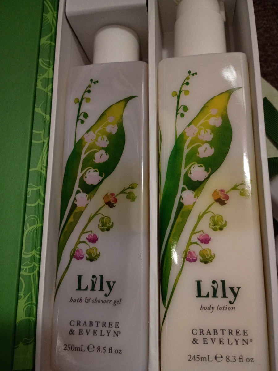 Crabtree & Evelyn Lily Bath Shower Gel & Body Lotion Gift Set of 2