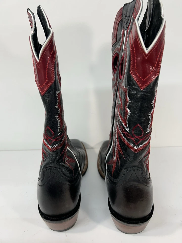 Botas Aristide Hombre/Puntera Cuadrada Negra Y Borde Rojo/10 D Foto 3 de 4