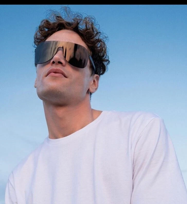 Lunettes de soleil Masque gris et noir Rétro - Créateur italien BobSdrunk Vonn - Photo 2/4