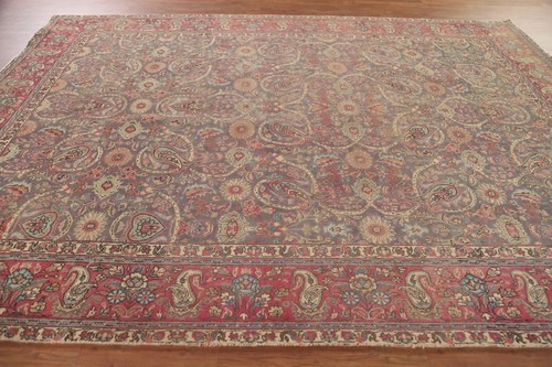 Vintage Floral Traditional Tebriz Area Rug 8'x11' for Dining Room Handmade Rug - Picture 9 of 12
