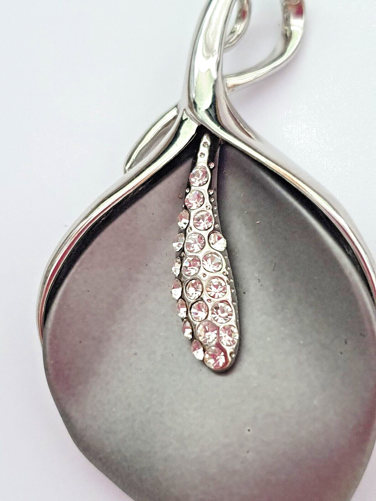 Modern Large Statement Grey Silver Tone Sparkly O… - image 10