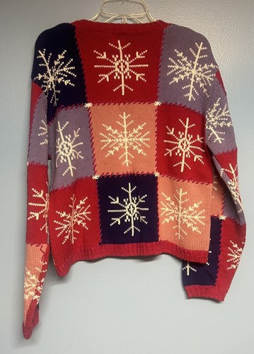 VTG Gap girls Snowflake Knit Sweater Cottagecore Patchwork Winter Size XXL - Picture 3 of 7