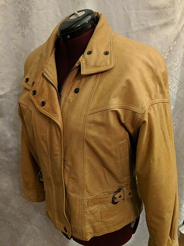 Warme WILSONS Damen gelbe Lederjacke Thinsulate Wärmeisolierungsfutter, M - Bild 7 von 11