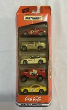 1998 5 Pack Gift Set Of Coca Cola Matchbox Cars Mattel Wheels # 35999 NIB