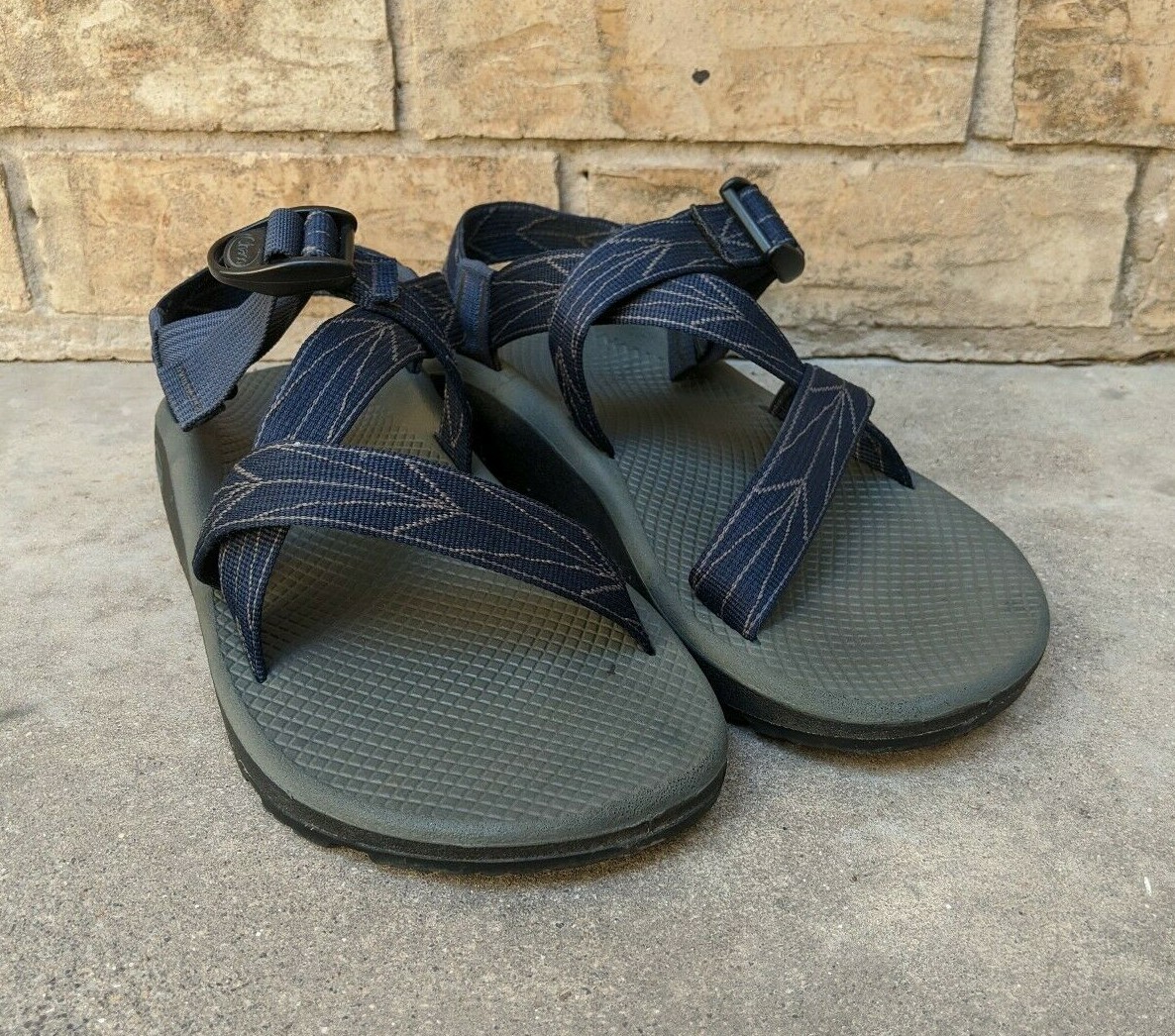 Chaco Men’s - Sz 9 - Black/Blue - Strappy Sandals - Hiking - Water shoes Chaco Sandals Mens 9 Zvolv Black Blue Shoe Flat Strap Hiking  main image 2