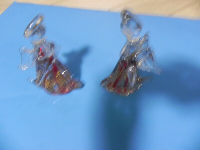 Murano Style Christmas Angels Red & Gold 7 1/2''