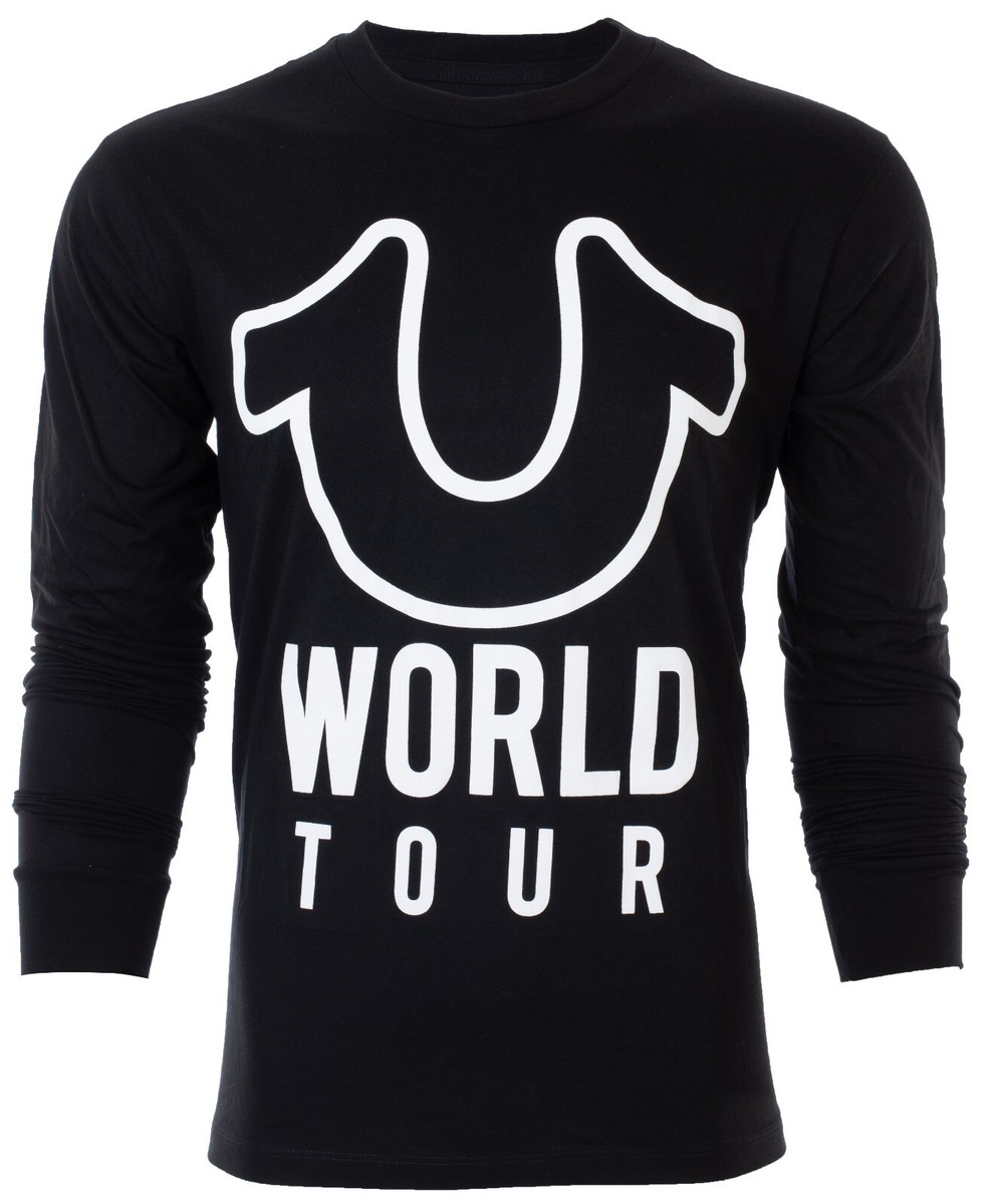 $79 TRUE RELIGION Black White WORLD TOUR Long Sleeve