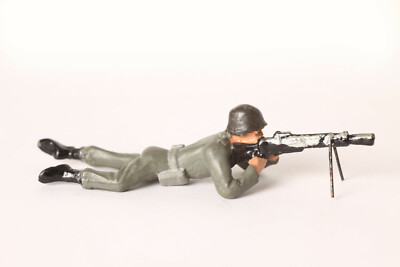 Leyla Figur Soldat Kunststoff ca 7 cm Bundeswehr liegend mit MG (34637)